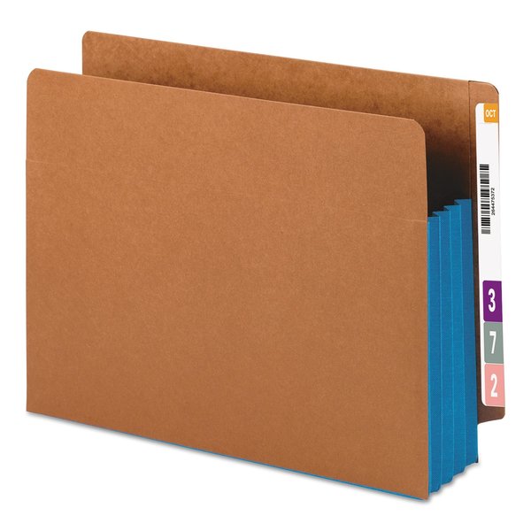 Smead Pocket Folder End Tab, 3.5" Expansion, Blue, PK10, Expanded Width: 3-1/2" 73679